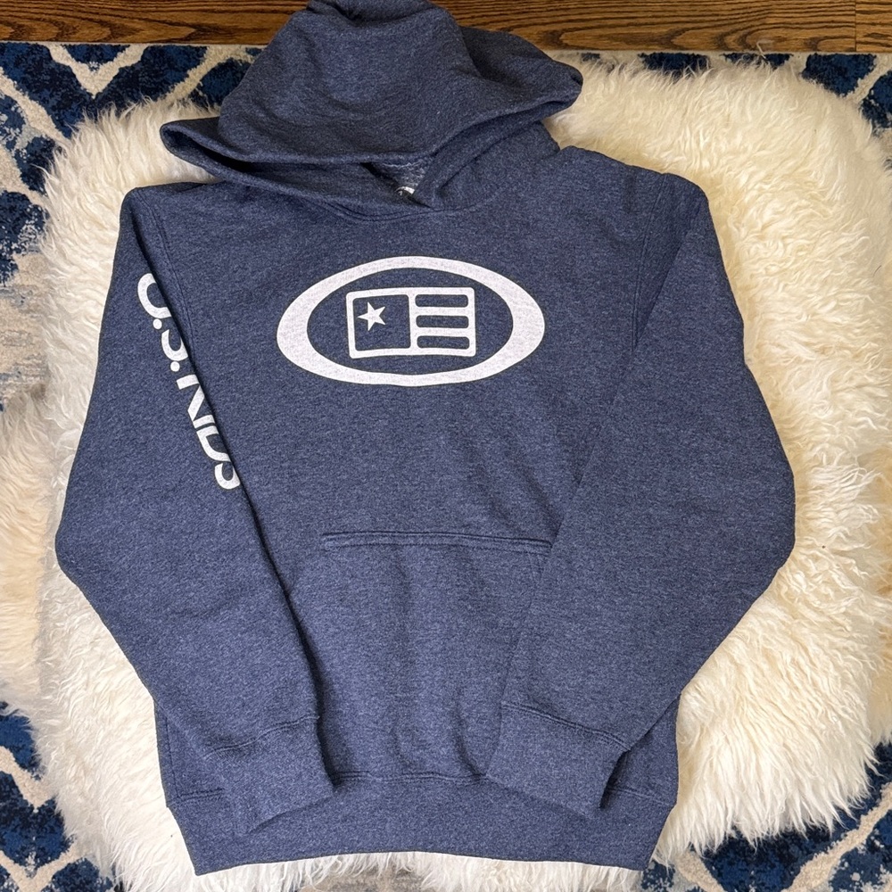 U.S. Kids Golf Blue Hoodie with Logo